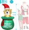 5 Feet Christmas Inflatable Bear with Santa's Bag Lighted Blow Up Christmas Yard Decoration with Built in Fan and Anchor Ropes (Bear with Gift Bag)
